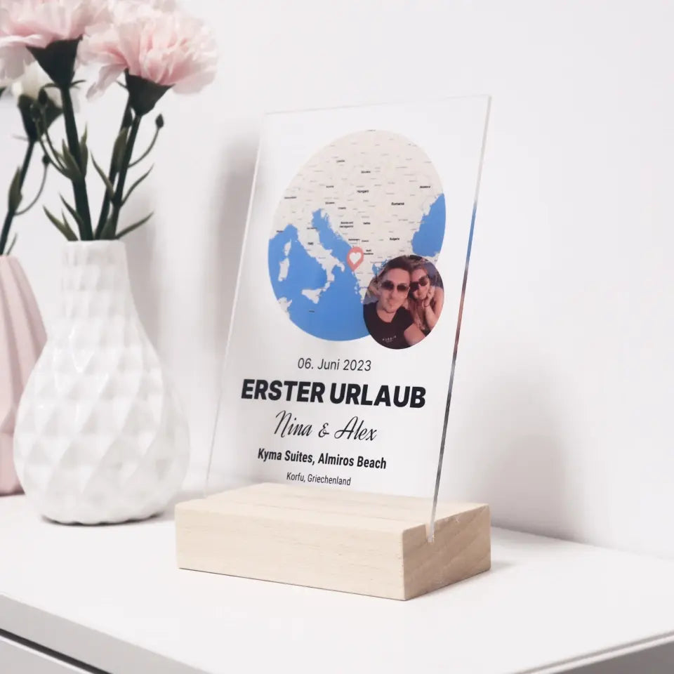 Acrylglas Aufsteller mit Karte