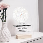 Acrylglas Aufsteller mit Karte