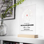 Acrylglas Aufsteller mit Karte